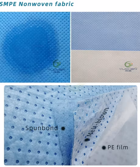 Hydrophiles PP+Meltblown+PE-Folien-Smpe-laminiertes Material Smpe für chirurgische Abdecktücher